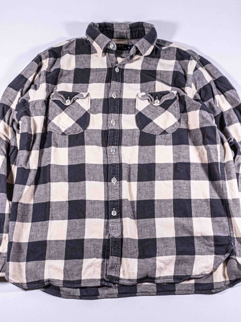 Polo Ralph Lauren Plaid Flannel Utility Work Shirt Mens XL Heavyweight Button